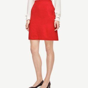 Ann Taylor Size 2 Red Side Pocket Wool Blend Skirt